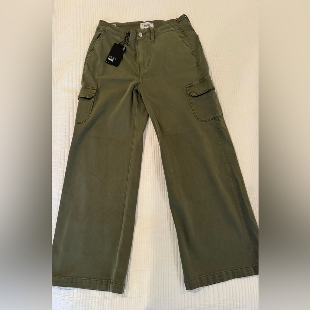 PAIGE Carly Pant with Cargo Pockets in Vintage Green